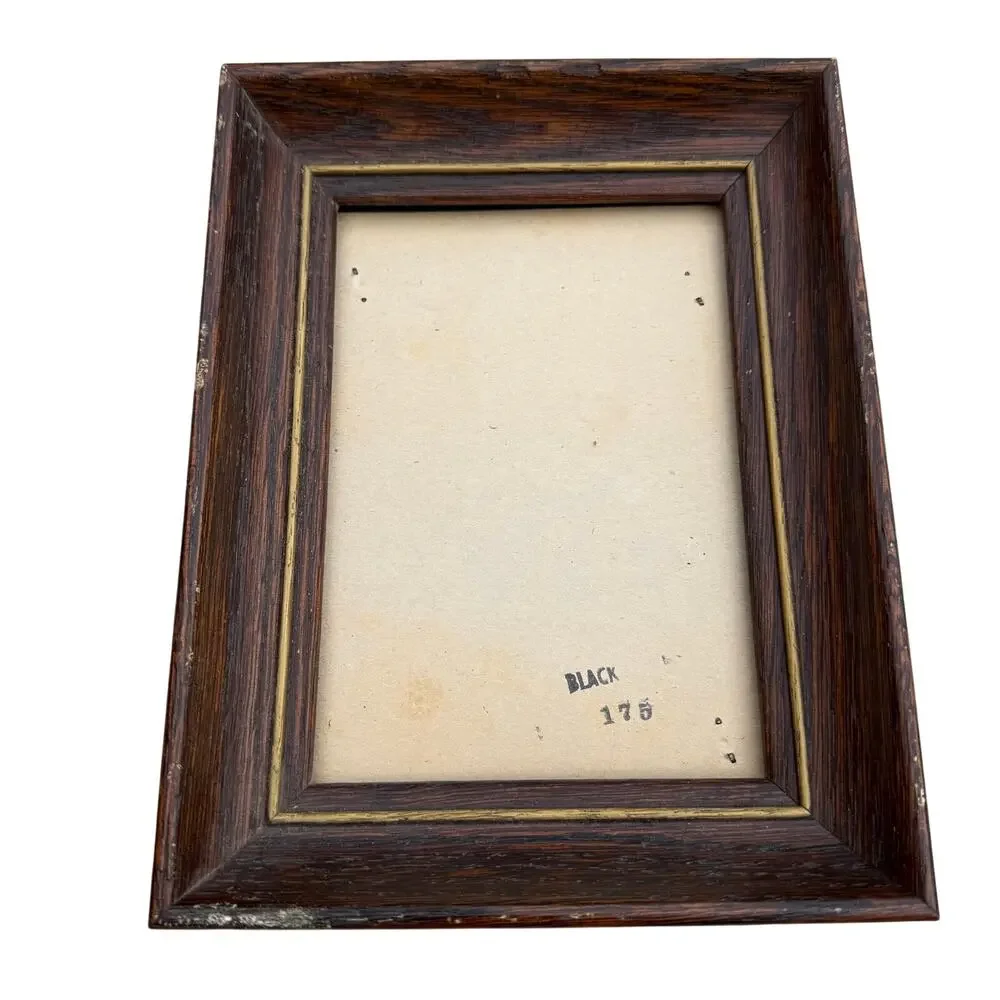 Vintage Wood 5.5x7.5 Picture Frame Standing Decor Spoon Carved Ornate